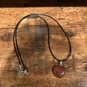 Synthetic Goldstone Heart Necklace